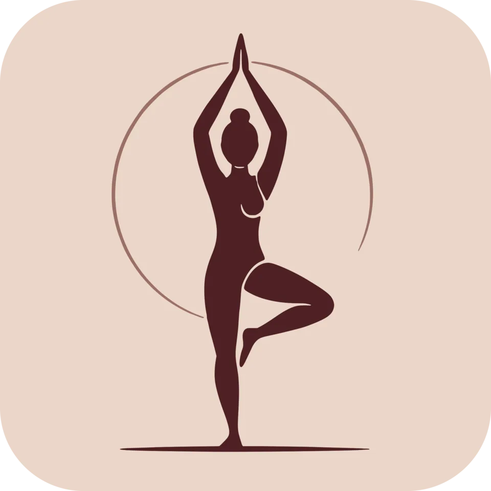 Ilustração do Hatha Yoga: postura da árvore