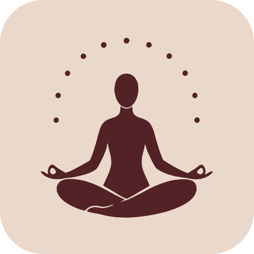 Ilustração da Meditação: pessoa sentada em lótus